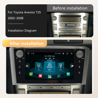 Android 15 Wireles Carplay Car Radio Player for Toyota Avensis T25 2002-2008 Android AUTO Stereo Bluetooth Multimedia 2 DIN DSP