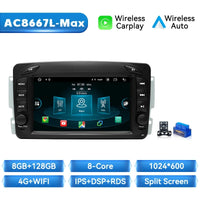 Wireless Carplay Car Mutimedia Player for Mercedes/Benz/W209/W168/M/Ml/W208/W463/Viano/W639/Vito/Vaneo Android 14 4G Wifi