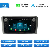 Android 15 Wireles Carplay Car Radio Player for Toyota Avensis T25 2002-2008 Android AUTO Stereo Bluetooth Multimedia 2 DIN DSP