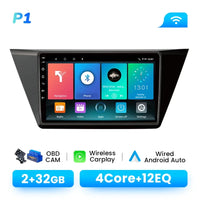 Wireless Carplay Android 14 Car Radio Player for VW Volkswagen Touran 2016 - 2018 8 Core Multimedia GPS Navi DSP 4G Wifi IPS