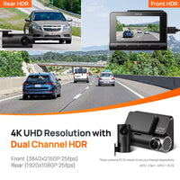 4K Dash Cam A810 HDR Built-In GPS ADAS 24H Parking 4G Compatible Car DVR  A810