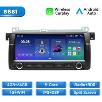 Wireless Carplay Android 14 Car Radio Player for BMW E46 M3 318/320/325/330/335 Rover 75 Coupe 2Din Navigation Audio GPS