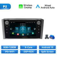 Android 15 Wireles Carplay Car Radio Player for Toyota Avensis T25 2002-2008 Android AUTO Stereo Bluetooth Multimedia 2 DIN DSP