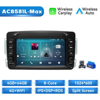 Wireless Carplay Car Mutimedia Player for Mercedes/Benz/W209/W168/M/Ml/W208/W463/Viano/W639/Vito/Vaneo Android 14 4G Wifi