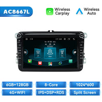 Wireless Carplay Android 14 Car Radio for Volkswagen VW Passat B6 B7 CC Tiguan Touran GOLF POLO Car Multimedia GPS Autoradio