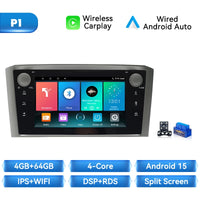 Android 15 Wireles Carplay Car Radio Player for Toyota Avensis T25 2002-2008 Android AUTO Stereo Bluetooth Multimedia 2 DIN DSP