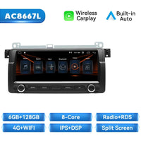 Wireless Carplay Android 14 Car Radio Player for BMW E46 M3 318/320/325/330/335 Rover 75 Coupe 2Din Navigation Audio GPS