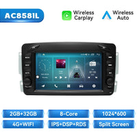 Wireless Carplay Car Mutimedia Player for Mercedes/Benz/W209/W168/M/Ml/W208/W463/Viano/W639/Vito/Vaneo Android 14 4G Wifi