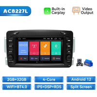 Wireless Carplay Car Mutimedia Player for Mercedes/Benz/W209/W168/M/Ml/W208/W463/Viano/W639/Vito/Vaneo Android 14 4G Wifi
