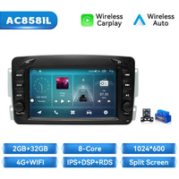Wireless Carplay Car Mutimedia Player for Mercedes/Benz/W209/W168/M/Ml/W208/W463/Viano/W639/Vito/Vaneo Android 14 4G Wifi