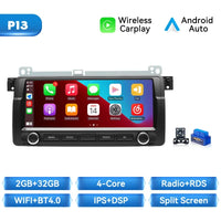 Wireless Carplay Android 14 Car Radio Player for BMW E46 M3 318/320/325/330/335 Rover 75 Coupe 2Din Navigation Audio GPS