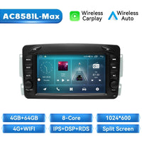 Wireless Carplay Car Mutimedia Player for Mercedes/Benz/W209/W168/M/Ml/W208/W463/Viano/W639/Vito/Vaneo Android 14 4G Wifi