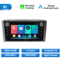 Android 15 Wireles Carplay Car Radio Player for Toyota Avensis T25 2002-2008 Android AUTO Stereo Bluetooth Multimedia 2 DIN DSP