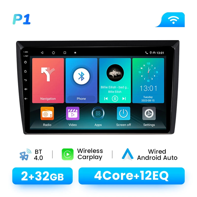 Wireless Carplay Android Auto Car Multimedia Player for VW Volkswagen Beetle 2012-2018 Android 14 GPS Wifi DSP 1280*720 IPS RDS