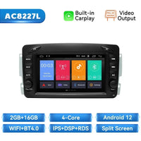 Wireless Carplay Car Mutimedia Player for Mercedes/Benz/W209/W168/M/Ml/W208/W463/Viano/W639/Vito/Vaneo Android 14 4G Wifi