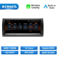 Wireless Carplay Android 14 Car Multimedia Player for BMW E39 E53 M5 1995-2003 6+128GB 10.25 Inch Screen GPS Navigation