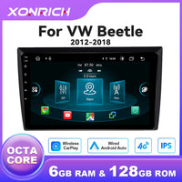 Wireless Carplay Android Auto Car Multimedia Player for VW Volkswagen Beetle 2012-2018 Android 14 GPS Wifi DSP 1280*720 IPS RDS