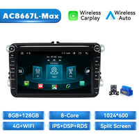 Wireless Carplay Android 14 Car Radio for Volkswagen VW Passat B6 B7 CC Tiguan Touran GOLF POLO Car Multimedia GPS Autoradio