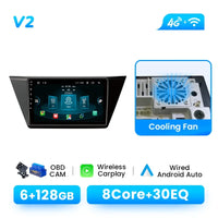 Wireless Carplay Android 14 Car Radio Player for VW Volkswagen Touran 2016 - 2018 8 Core Multimedia GPS Navi DSP 4G Wifi IPS
